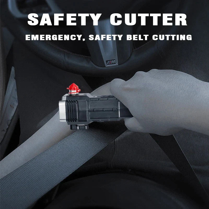 Rechargeable Tactical LED Flashlight & Power Bank with Safety Hammer
