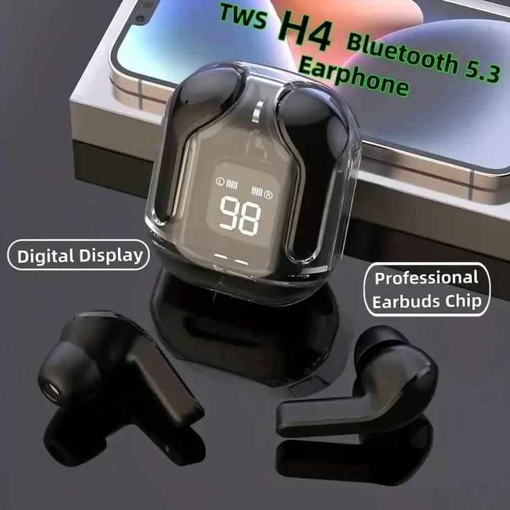 Air31 Earbuds Wireless | Crystal Transparent Bluetooth 5.3 | LED Digital Display Airpods