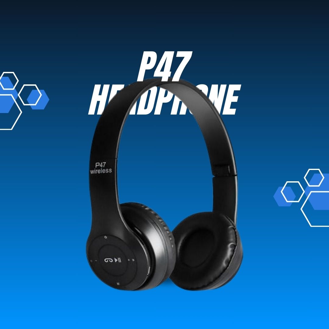 P47 Wireless Headphones | Bluetooth Foldable Headset with Microphone Support FM Radio TF for PC TV Smart Phones & Tablets