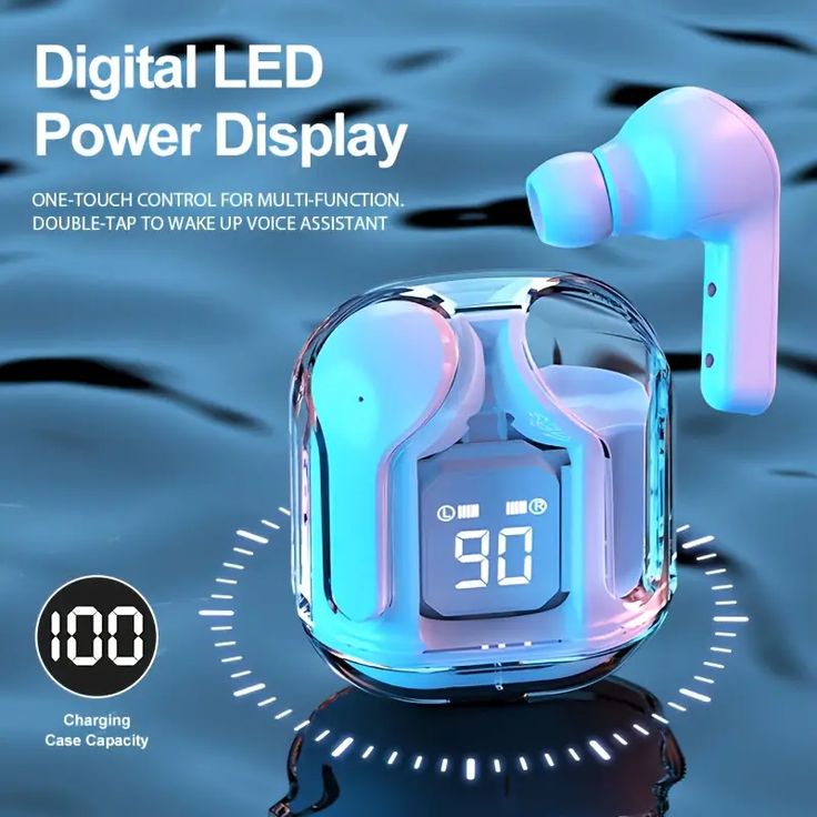 Air31 Earbuds Wireless | Crystal Transparent Bluetooth 5.3 | LED Digital Display Airpods