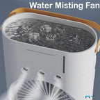 Mini Double Head Mist Fan with LED Light & Humidifier | Portable Air Cooler for Home, Office & Travel