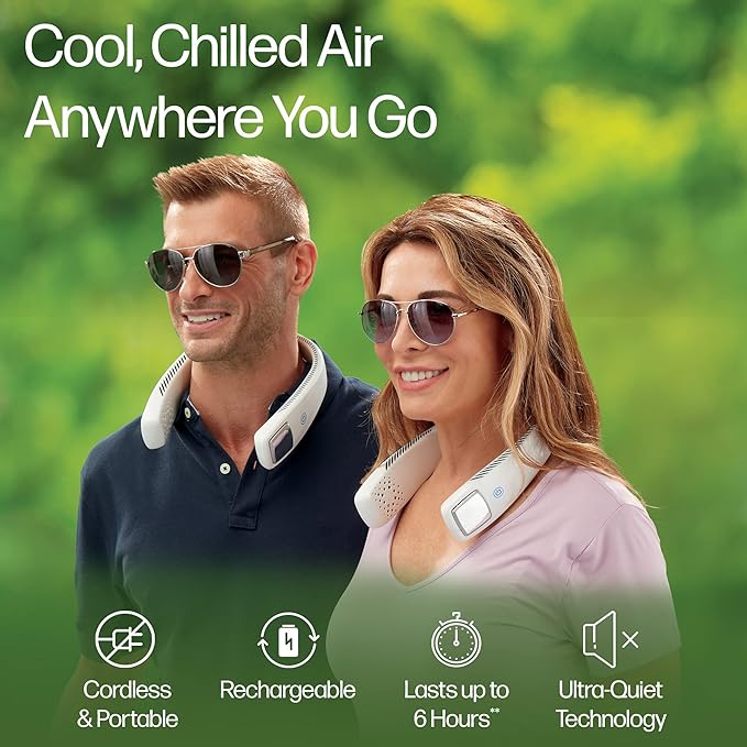 Wearable Neck Fan & Air Purifier | Arctic Air Freedom | USB Rechargeable 3-Speed Personal Cooler for Indoor & Outdoor Use | Random Color